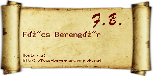 Föcs Berengár névjegykártya